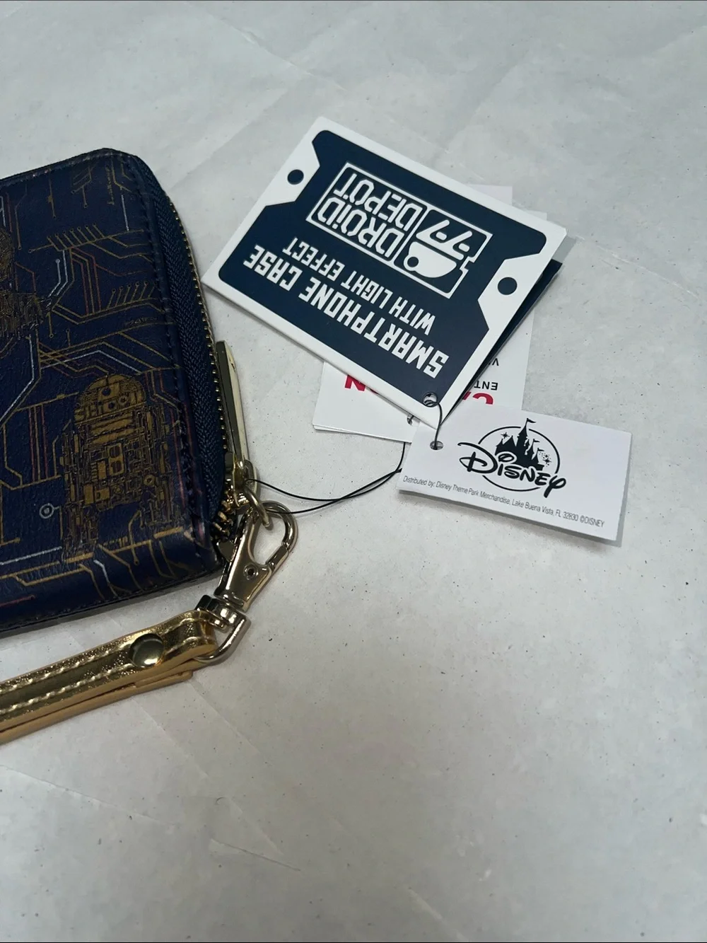 Disney Star Wars Driod Depot Navy Blue Zip Wristlet Wallet